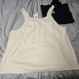 Adidas Bundle Of Two cream And Black ribbed tank top Size 3X